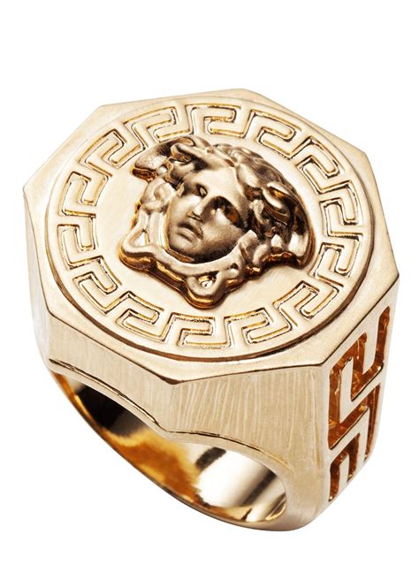 versace ring heren goud 12k|versace earrings for men.